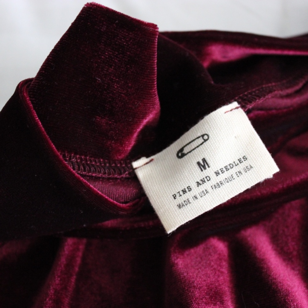 Urban Outfitters Burgundy Red Velvet Skater Skirt - Picture 4 of 4